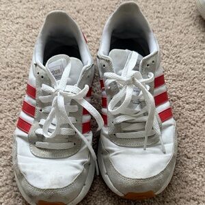 Adidas White and Red Athletic Shoes